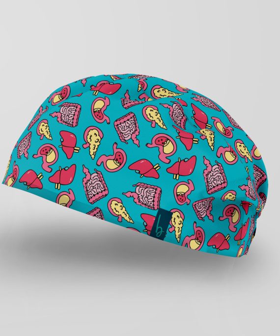 Divertido y anatómicamente cool, GastroPop. Su diseño vibrante inspirado en el sistema digestivo combina ilustraciones estilo cartoon con colores llenos de energía.